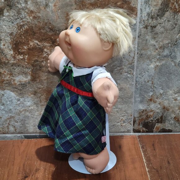 Cabbage Patch Kids Doll Play Along 2004 Green Blue Plaid Dress Blue Eyes - Picture 6 of 13